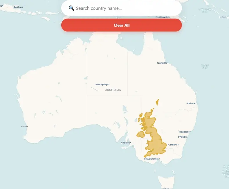 True size of countries map comparison